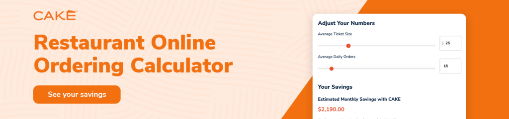 restaurant online ordering savings calculator CTA